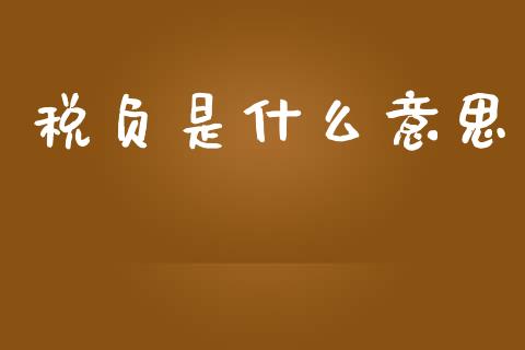 税负是什么意思_https://m.qmgjg.com_金融市场_第1张