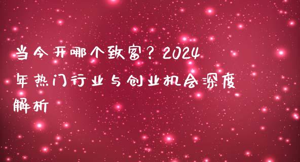 当今开哪个致富?2024年热门行业与创业机会深度解析_投资银行_第1张_资金管理_投资银行_金融市场_货币基金 当今开哪个致富?2024年热门行业与创业机会深度解析_https://m.qmgjg.com_投资银行_第1张