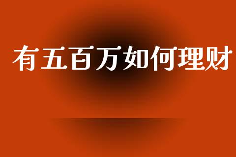 有五百万如何理财_https://m.qmgjg.com_货币基金_第1张