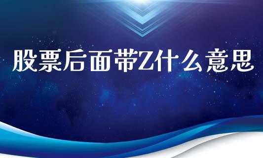 股票后面带Z什么意思_https://m.qmgjg.com_资金管理_第1张