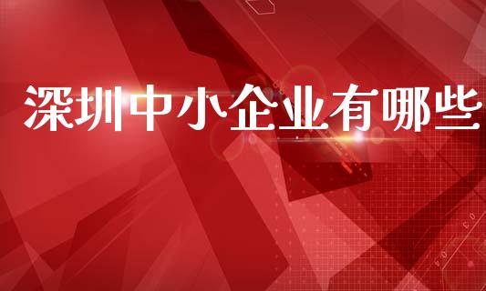 深圳中小企业有哪些_https://m.qmgjg.com_金融市场_第1张
