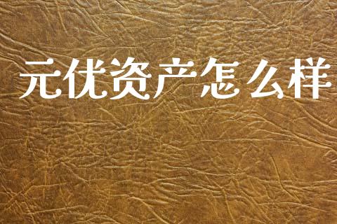 元优资产怎么样_https://m.qmgjg.com_金融市场_第1张
