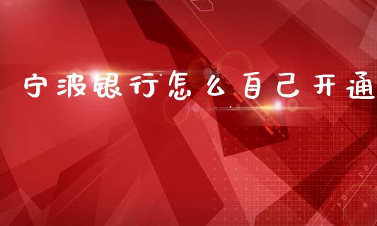 宁波银行怎么自己开通_https://m.qmgjg.com_资金管理_第1张