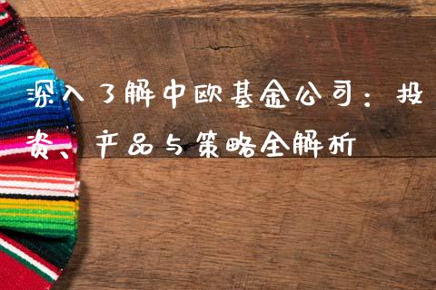 深入了解中欧基金公司：投资、产品与策略全解析_https://m.qmgjg.com_金融市场_第1张