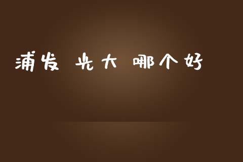 浦发 光大 哪个好_https://m.qmgjg.com_资金管理_第1张