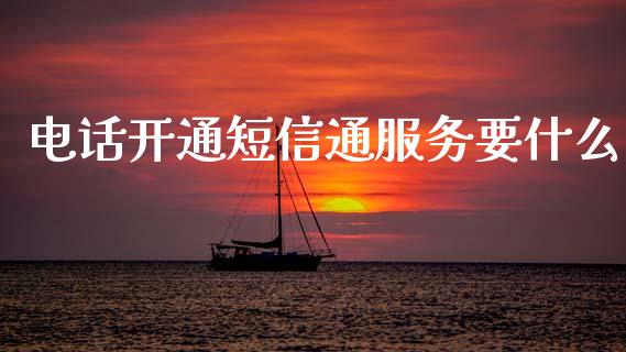 电话开通短信通服务要什么_https://m.qmgjg.com_金融市场_第1张