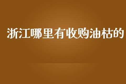 浙江哪里有收购油枯的_https://m.qmgjg.com_资金管理_第1张
