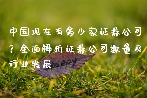 中国现在有多少家证券公司？全面解析证券公司数量及行业发展_https://m.qmgjg.com_投资银行_第1张