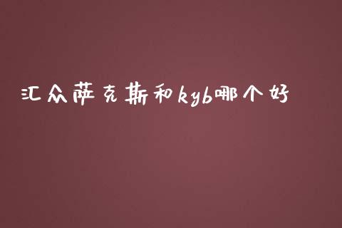 汇众萨克斯和kyb哪个好_https://m.qmgjg.com_资金管理_第1张
