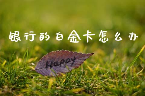 银行的白金卡怎么办_https://m.qmgjg.com_货币基金_第1张