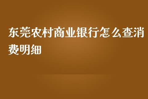东莞农村商业银行怎么查消费明细_https://m.qmgjg.com_投资银行_第1张