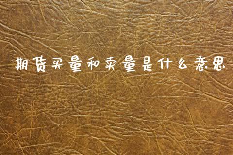 期货买量和卖量是什么意思_https://m.qmgjg.com_金融市场_第1张