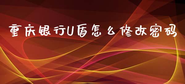 重庆银行U盾怎么修改密码_https://m.qmgjg.com_金融市场_第1张