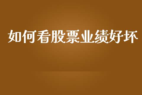 如何看股票业绩好坏_https://m.qmgjg.com_金融市场_第1张