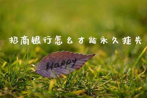 招商银行怎么才能永久挂失_https://m.qmgjg.com_金融市场_第1张
