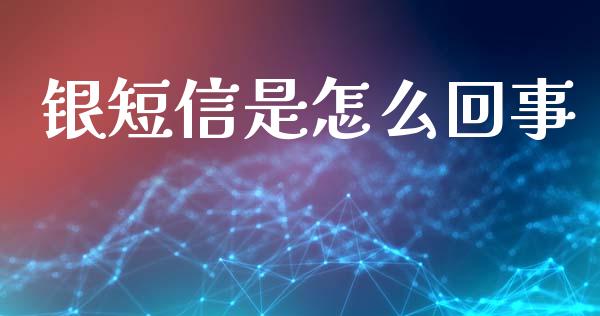 银短信是怎么回事_https://m.qmgjg.com_投资银行_第1张