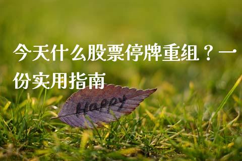 今天什么股票停牌重组？一份实用指南_https://m.qmgjg.com_金融市场_第1张