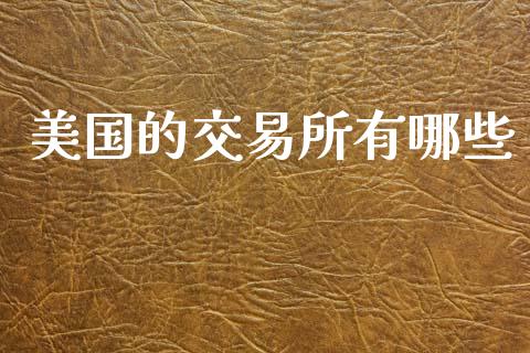 美国的交易所有哪些_https://m.qmgjg.com_投资银行_第1张