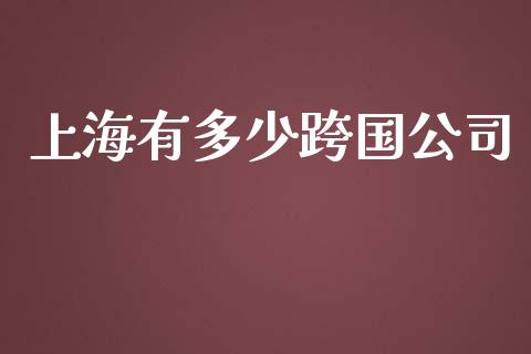 上海有多少跨国公司_https://m.qmgjg.com_资金管理_第1张