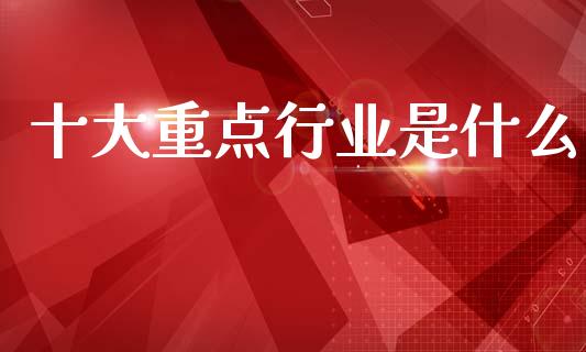 十大重点行业是什么_https://m.qmgjg.com_投资银行_第1张