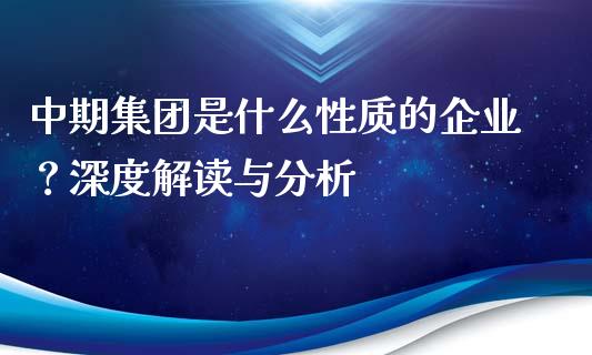 中期集团是什么性质的企业？深度解读与分析_https://m.qmgjg.com_货币基金_第1张