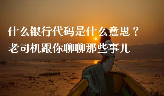 什么银行代码是什么意思？老司机跟你聊聊那些事儿_https://m.qmgjg.com_投资银行_第1张