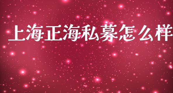 上海正海私募怎么样_https://m.qmgjg.com_投资银行_第1张