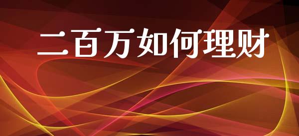 二百万如何理财_https://m.qmgjg.com_资金管理_第1张