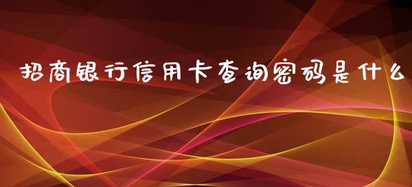 招商银行信用卡查询密码是什么_https://m.qmgjg.com_金融市场_第1张