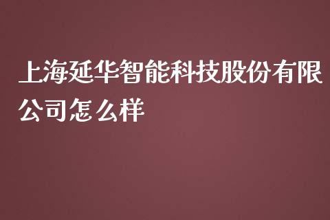 上海延华智能科技股份有限公司怎么样_https://m.qmgjg.com_资金管理_第1张