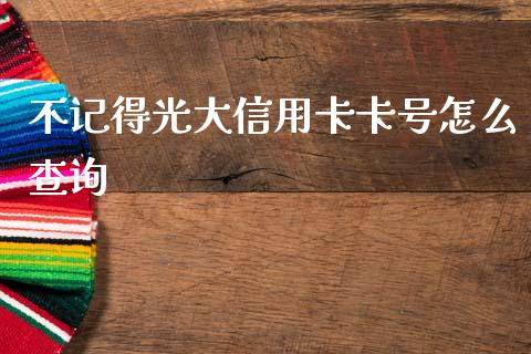不记得光大信用卡卡号怎么查询_https://m.qmgjg.com_货币基金_第1张