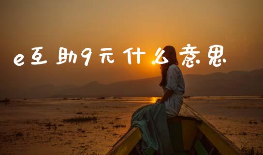e互助9元什么意思_https://m.qmgjg.com_金融市场_第1张