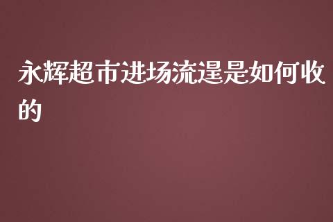 永辉超市进场流逞是如何收的_https://m.qmgjg.com_货币基金_第1张