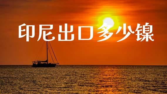 印尼出口多少镍_https://m.qmgjg.com_货币基金_第1张